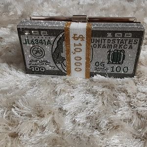 Money Stacks Bling Clutch Purse